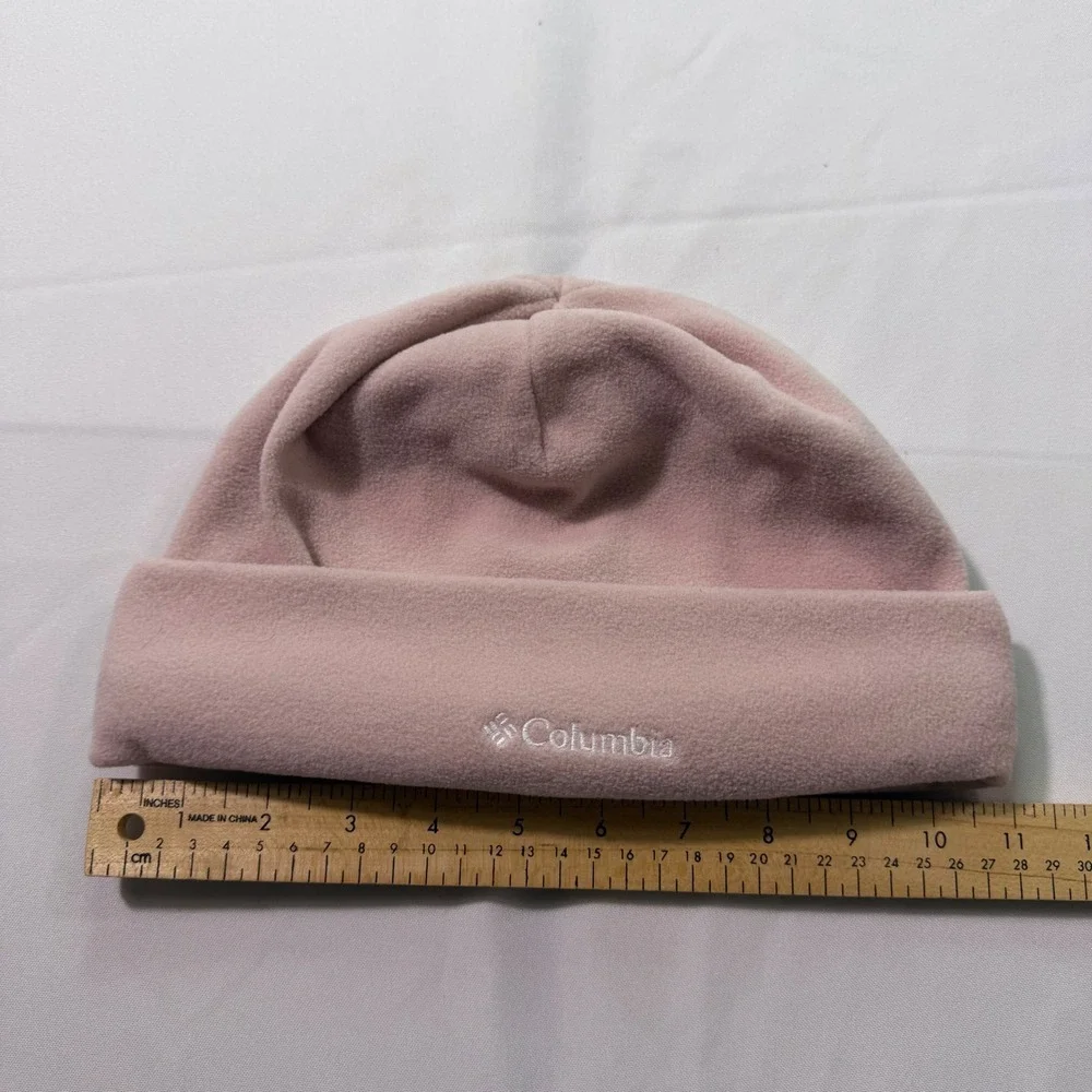 Columbia Youth L/XL Fleece Beanie Hat Bundle Pink and Black winter cozy